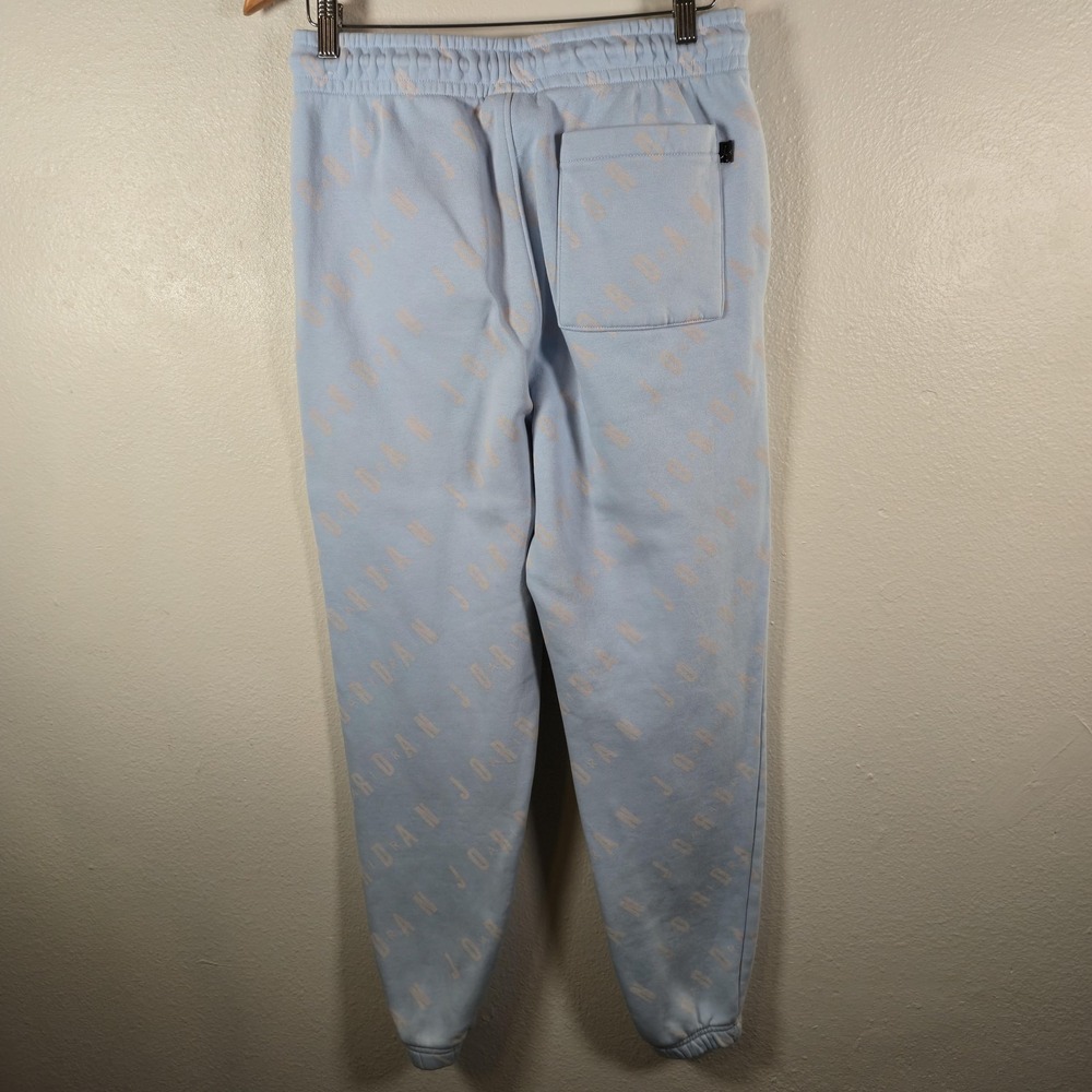 Jordan Jogger Pants Mens Medium Blue Fleece Allover Jordan‎ Logo Sweatpants